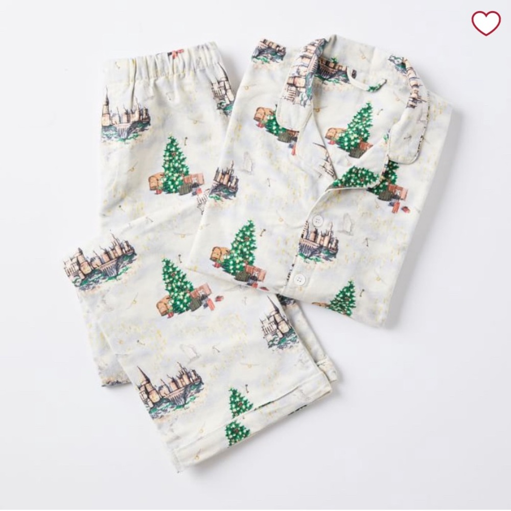 Harry Potter Hogwarts Christmas Organic Flannel Pajama Set